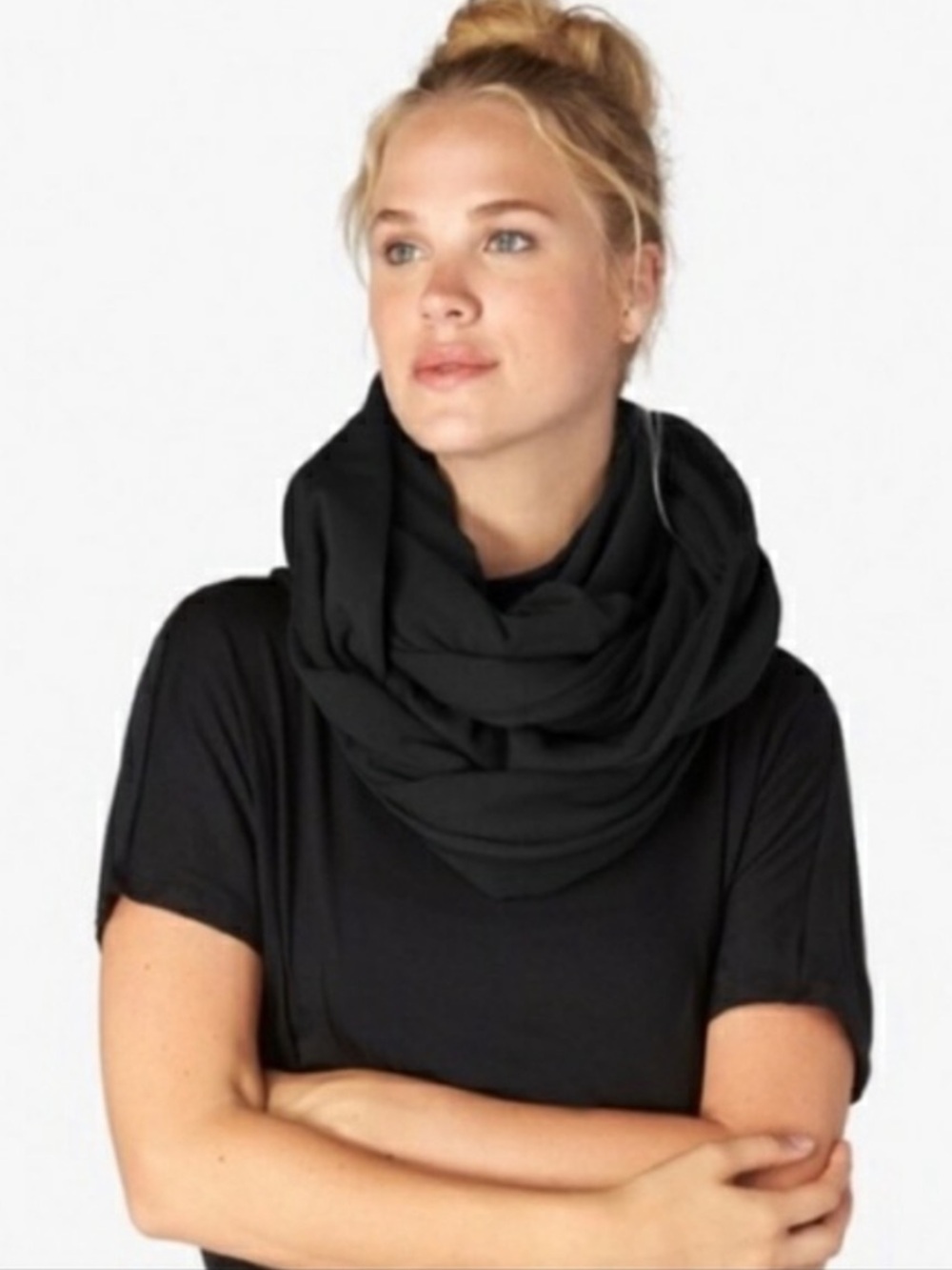 Beyond Yoga Black Pocket Infinity Scarf